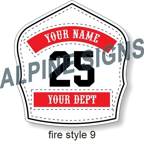 Fire Chief Engineer Helmet Shield Fire Front sticker - Style 9