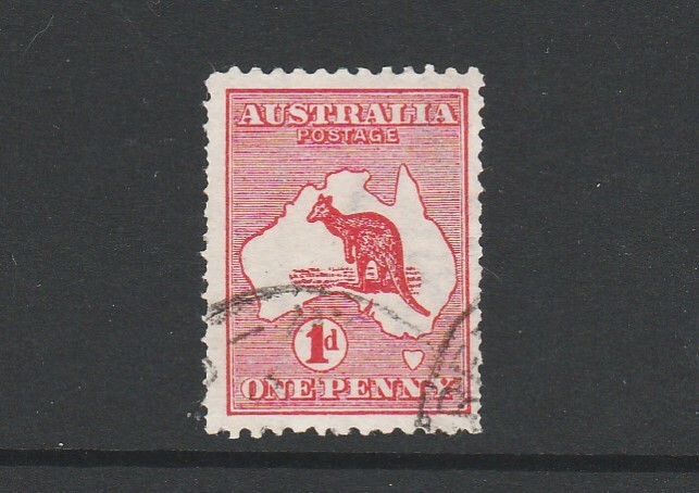 1913 KANGAROO FIRST WATERMARK 1d RED ERROR "DOUBLE PERFORATIONS" BW 2{B} $325