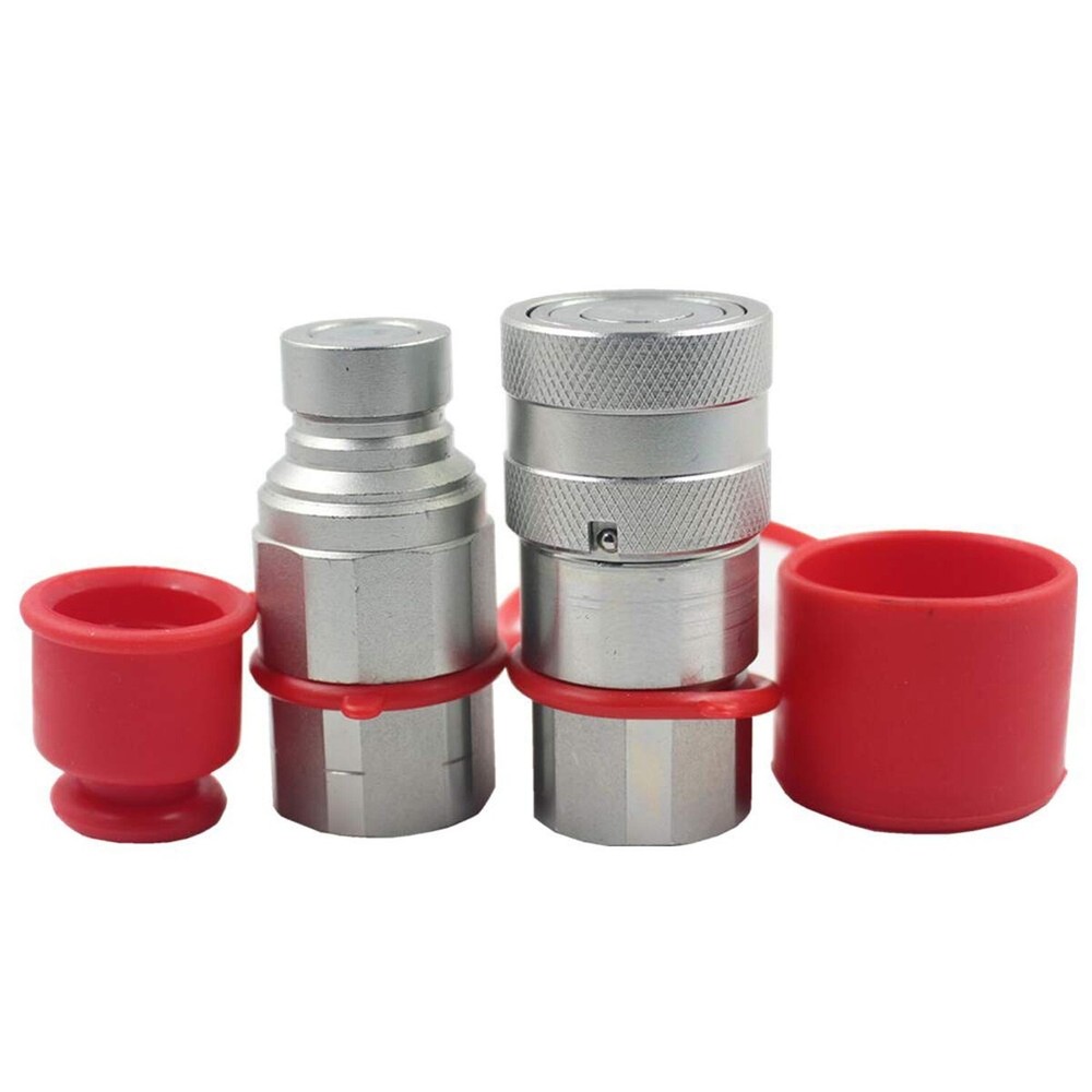 LX-FF-04 1/2" Skid Steer Bobcat Flat Face Hydraulic Quick Disconnect Coupling...