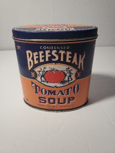 1995 Bristolware Beefsteak Tomato Soup Oval Tin