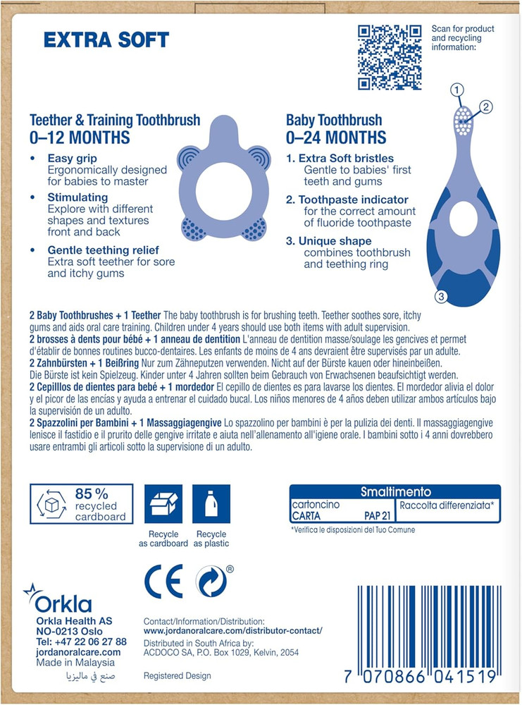 ® | Step 0 Teether & Training Toothbrush | Bpa-Free, Hygienic, 2-In-1 Teething &