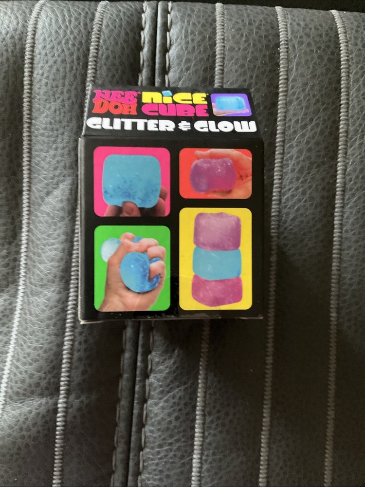 NEEDOH Nice Cube BLUE Glitter & Glow. Super Solid Squish Ice Cube