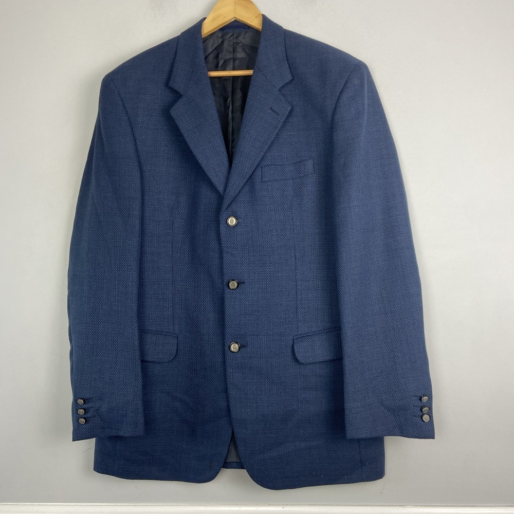 DiCaprio Blazer Suit Jacket Men’s 42” Blue Smart Formal Three Button