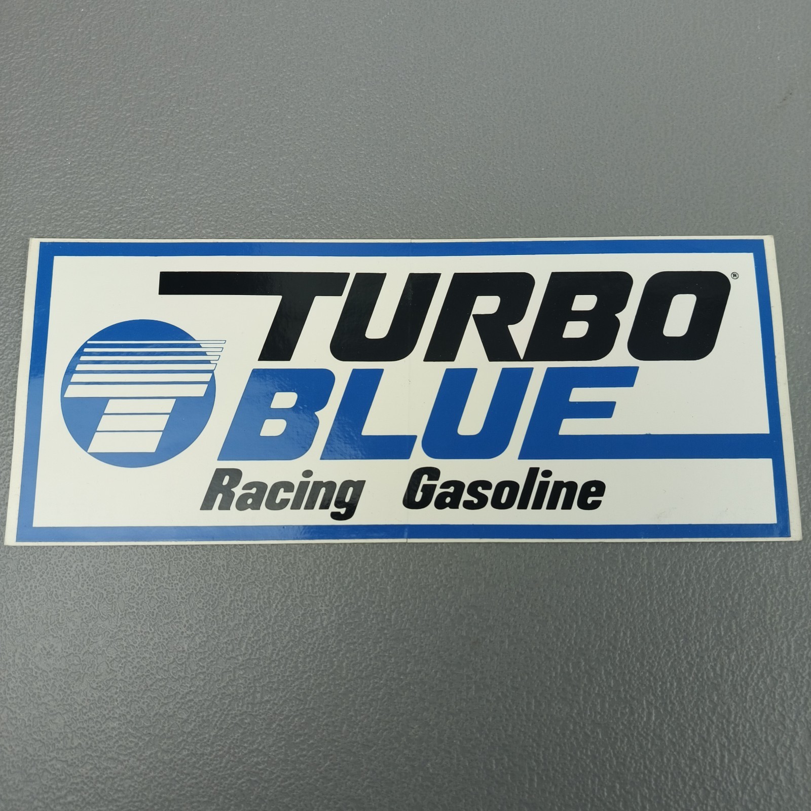 Turbo Blue Gasoline Marine NHRA drag racing hot rod sticker decal 1990s pair