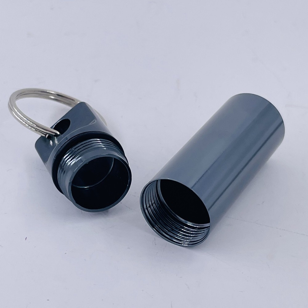 5pcs Waterproof Mini Pill Box Case Holder Container Metal Capsule Tool Keychain