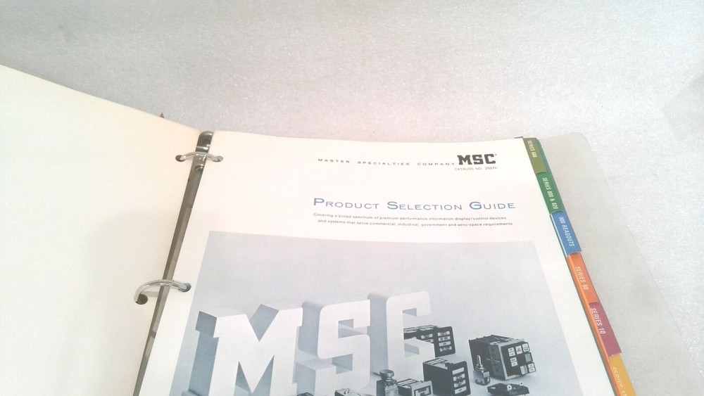 MSC MASTER SPECIALTIES COMPANY 2007H PRODUCT SELECTION GUIDE