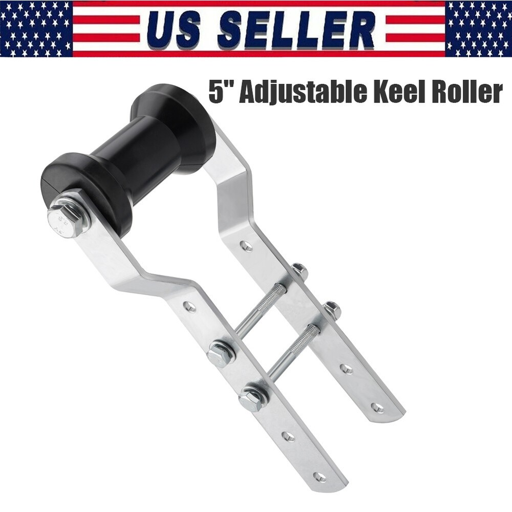 5" Adjustable Rubber Keel Roller with Panel Bracket Assembly for 3" Tongue New