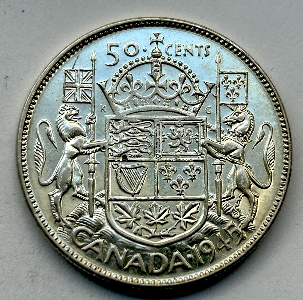 CANADA 50 CENTS 1945 - HIGH GRADE