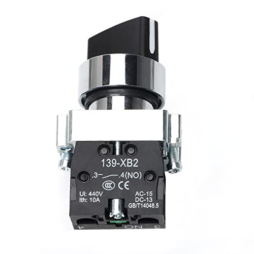22mm Selector Switch 1NO Latching Rotary Selector Switch 2 Position Maintained