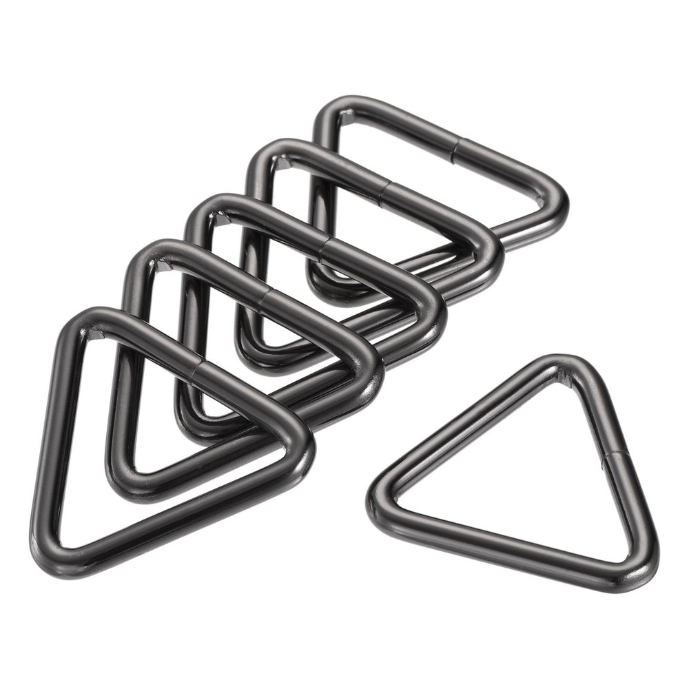 Metal Triangle Ring Buckle 1.5"(38mm) Inner Width Dark Gray 6pcs