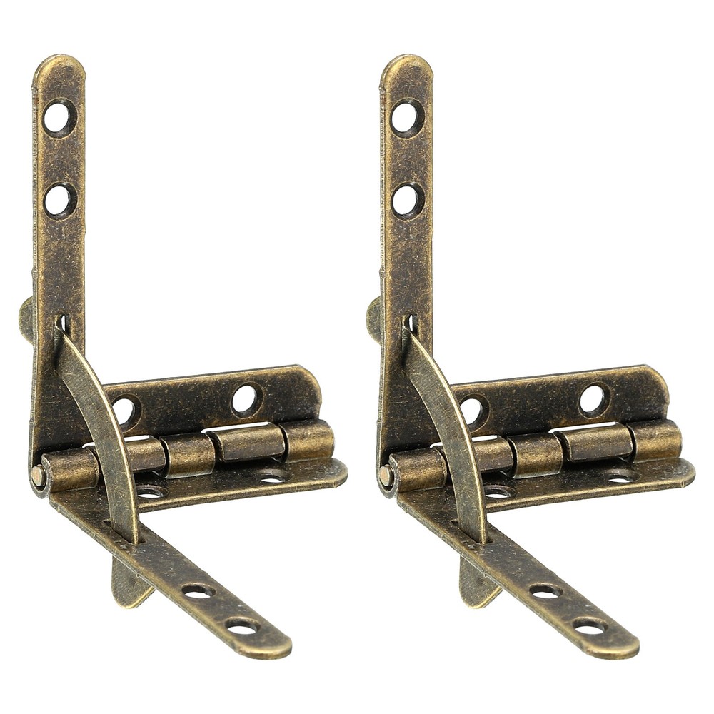 2Pcs Box Quadrant Hinge 30.5x40mm Folding Support Hinges Bronze