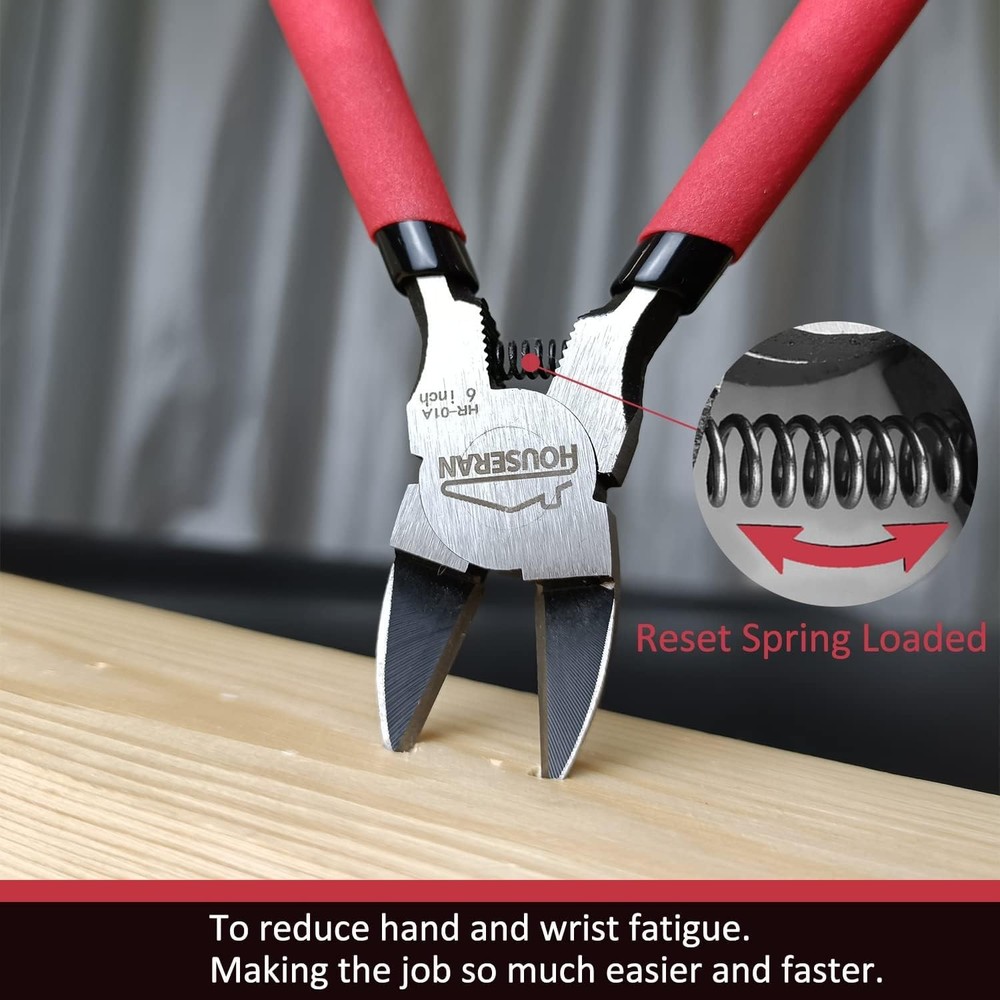 Wire Cutters 2 PACK, 6 inch Cutter Set, HOUSERAN Side 6"- 2 Pack, 2 Pack