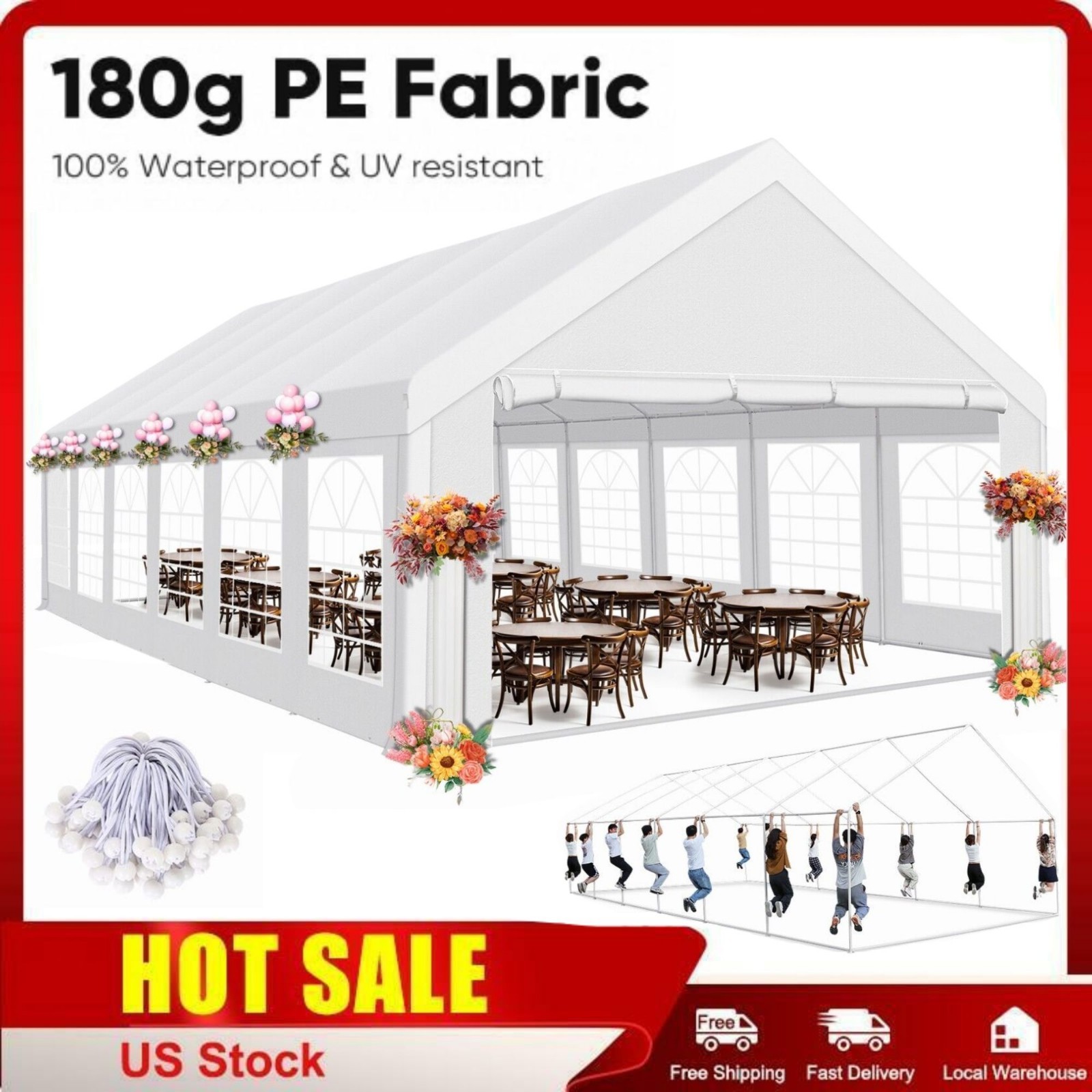 20'x40' Party Tent 10'x30' Heavy Duty Carpas Para Fiestas Carport with Sidewalls