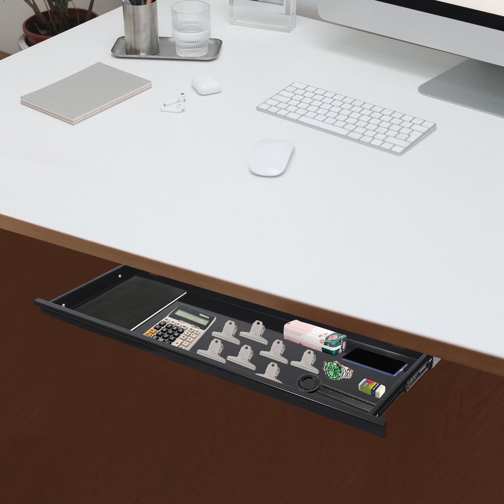 Sliding Pull-Out Under Desk Drawer – Space-Saving Keyboard Organizer