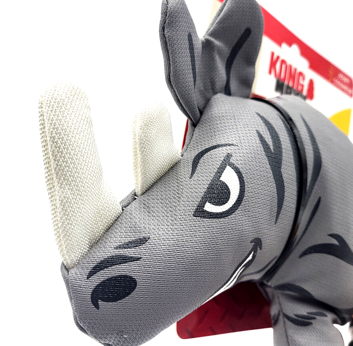 KONG Maxx Rhino Large Durable Squeaky Strong Fabric Dog Fetch Toy 12x9"