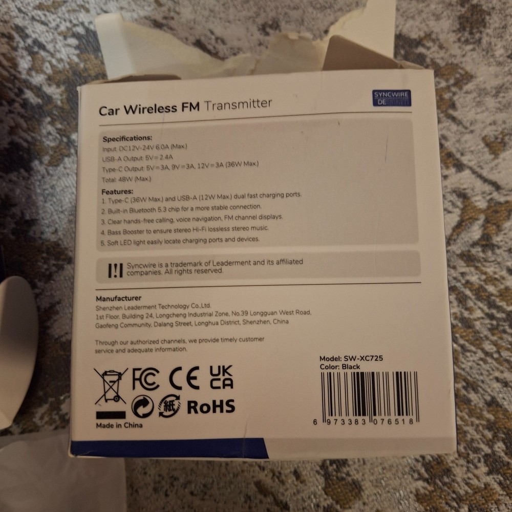 SyncWire Wireless FM Transmitter Bluetooth & Magnetic Car Vent Mount MagSafe