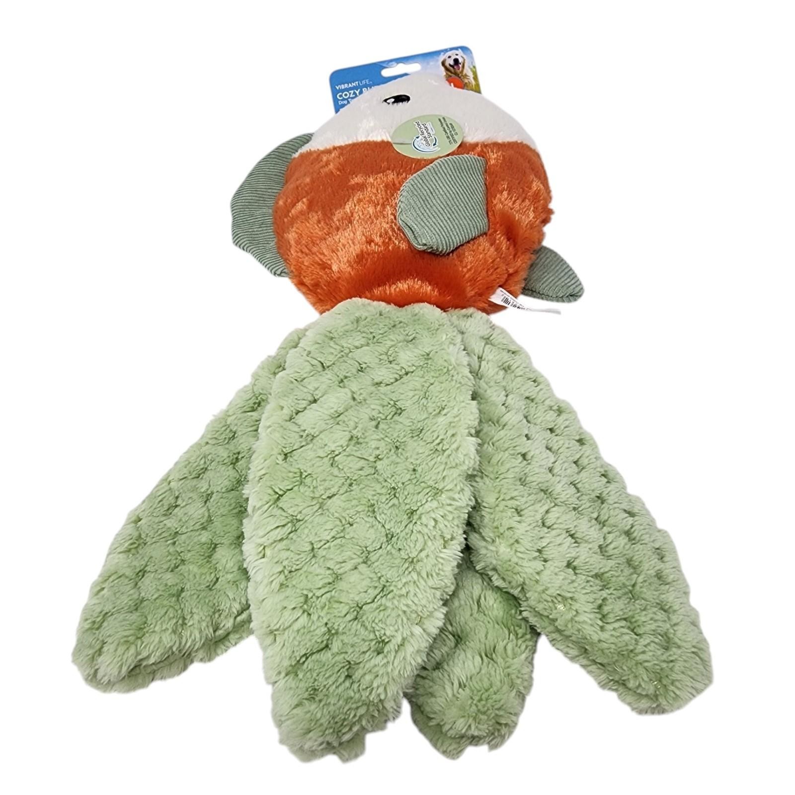 Vibrant Life Cozy Buddy Dog Chew Toy Goldfish 15 in. Large Squeaky Plush, 2 Pack