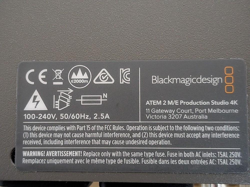 Blackmagic Design ATEM 2 M/E Production Studio 4K Switcher - Functional Unit