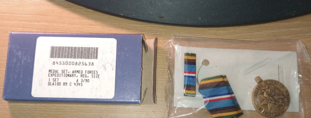 ARMED FORCES EXPEDITIONARY Medal in 1990 dated box