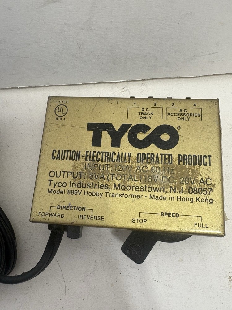 Tyco Hobby Transformer Model 899V - HO Scale Train Control Power Supply Tested