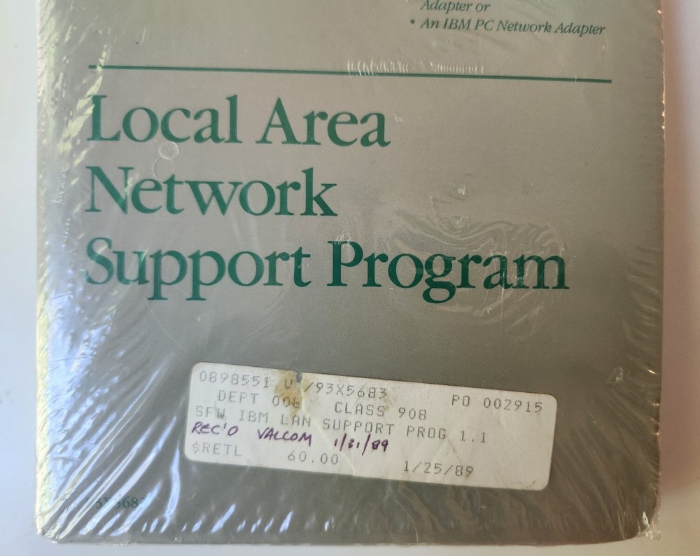 1989 IBM Local Area Network Support Program 93X5583 NEW Sealed Vintage