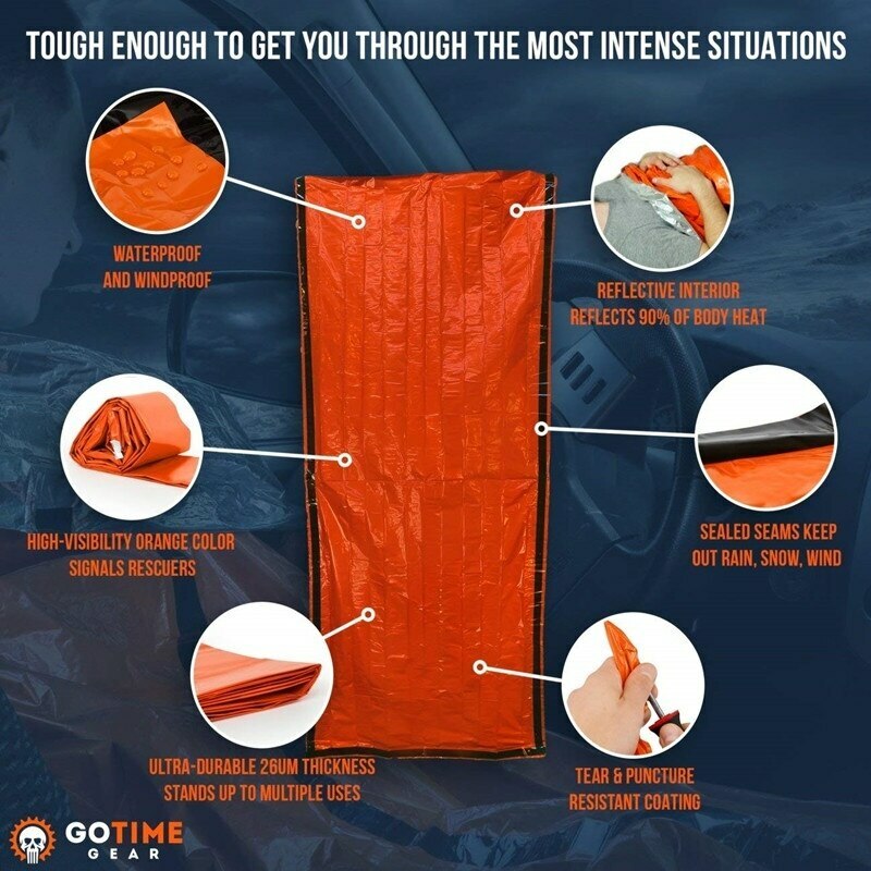 Sirius Survival Bivvy Emergency Sleeping Bag - Lightweight & Compact - Orange