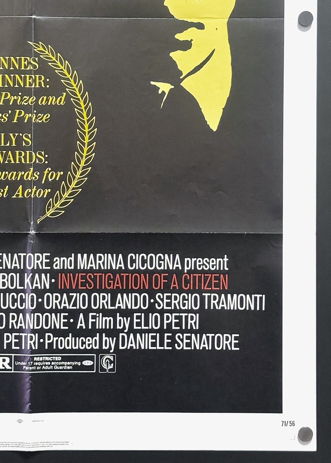 Investigation of a Citizen Above Suspicion (1971) Orig 1SH Movie Poster – Fine