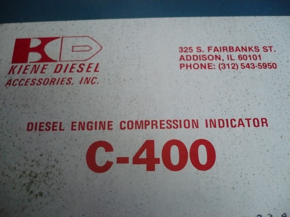 KIENE DIESEL CYLINDER COMPRESSION TEST KIT