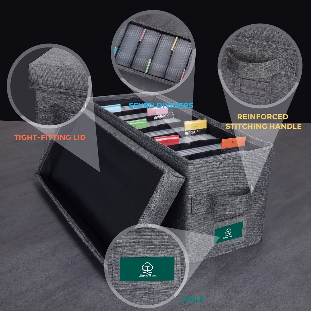 wavetree Cd Storage Box With Lid Practical Cd Case Holder Organizer With Index L