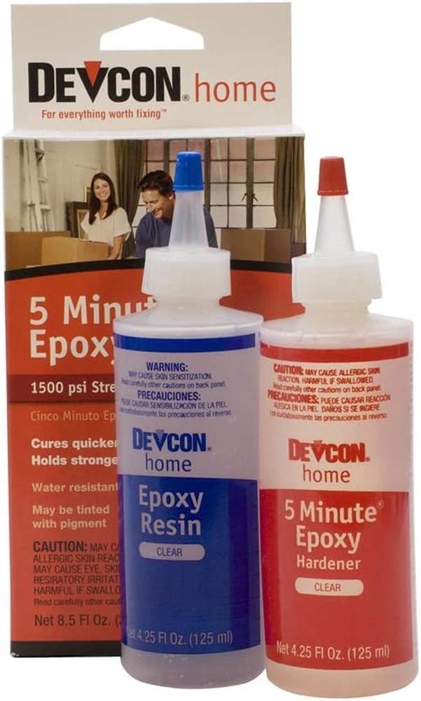 Devcon Epoxy, 5 Minute Epoxy, 2 Bottles Net 8.5 Fl Oz (250Ml)
