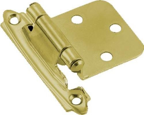 (5 Pack) Pair Variable Overlay Bright Brass Self Closing Hinges HAM-69200-BP