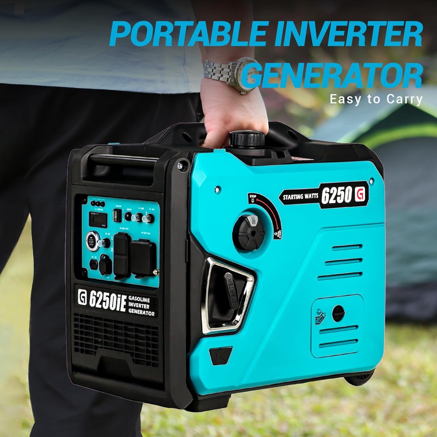 6250W Gas Powered Portable Inverter Generator with Remote Electric Start