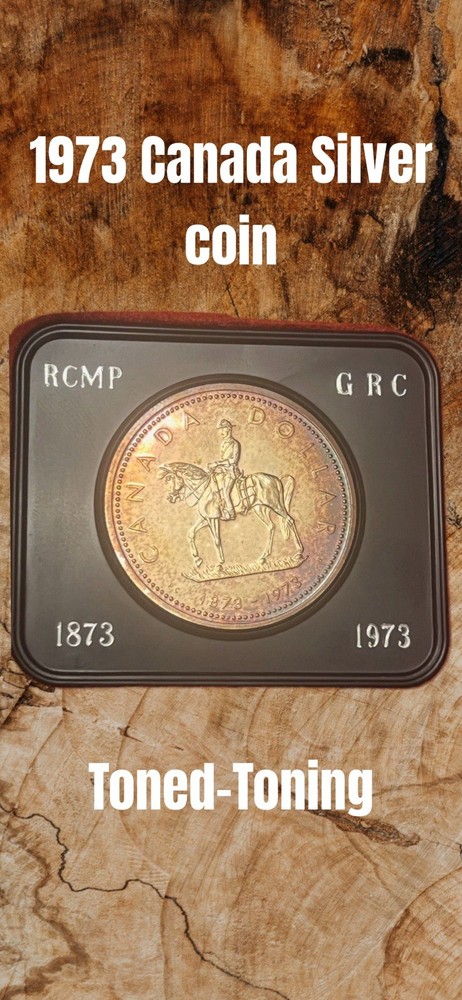 1973 Canada SILVER DOLLAR Proof Like Toned Toning