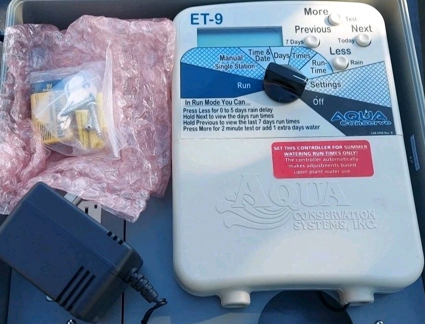 Aqua Conserve ET-9 Smart Irrigation Controller - 9 Station Sprinkler Timer