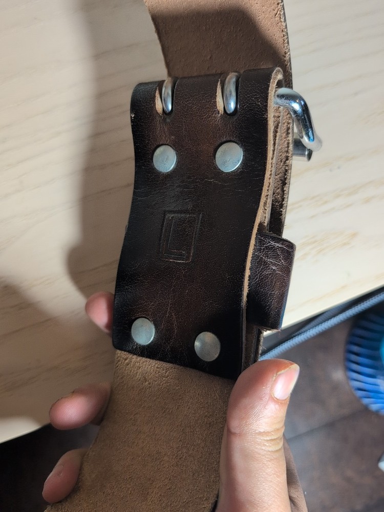 YoungLA Brown Leather Lifting Belt Large