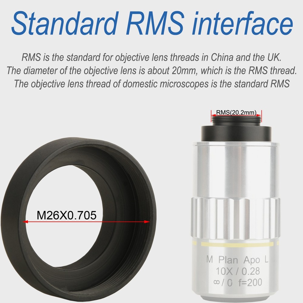 KOPPACE M26 to RMS 20.2mm Microscope objective adapter ring Interface