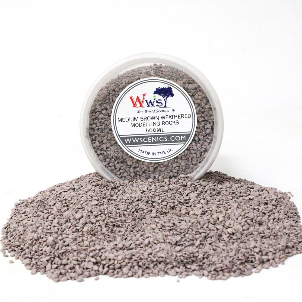 Medium Brown Weathered Modelling Rocks 1-3mm | Wargame Scenery & Basing Material