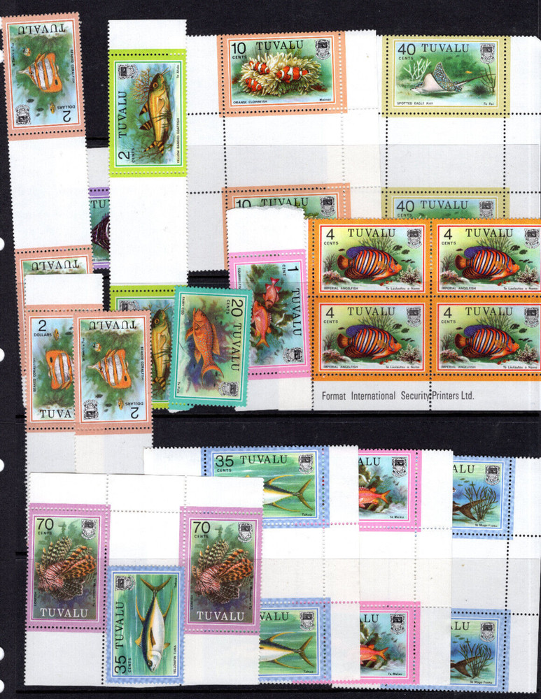 Tuvalu Polynesia Pacific  Reef Fish Stamp Lot 7 MNH