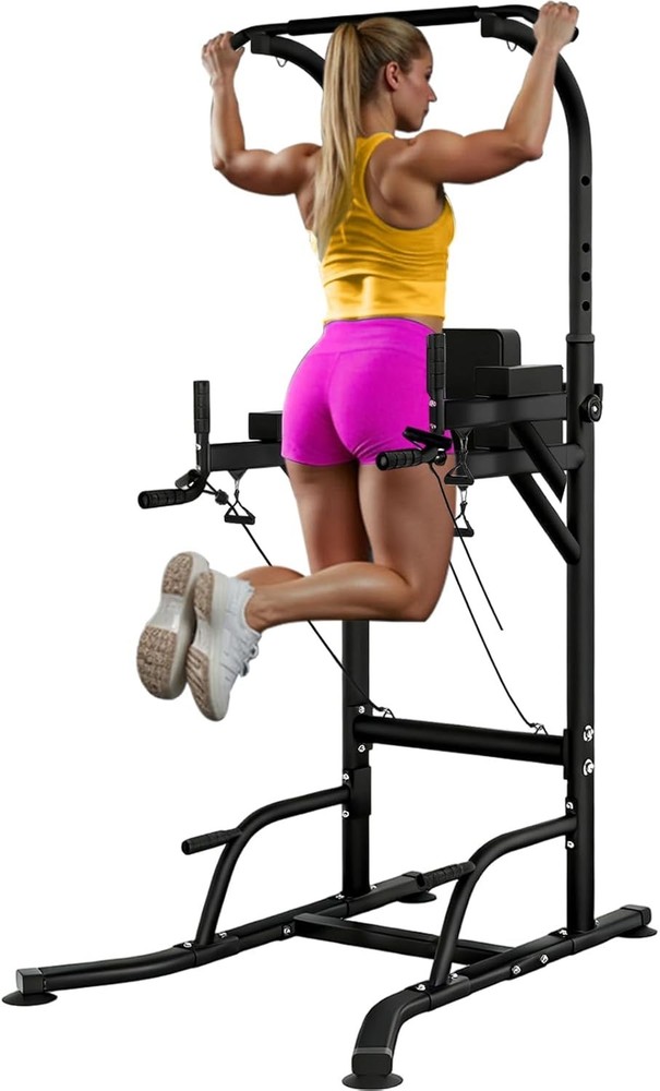 Power Tower Pull Up Bar Dip Station Assistive Trainer Multi-Function Home Gym