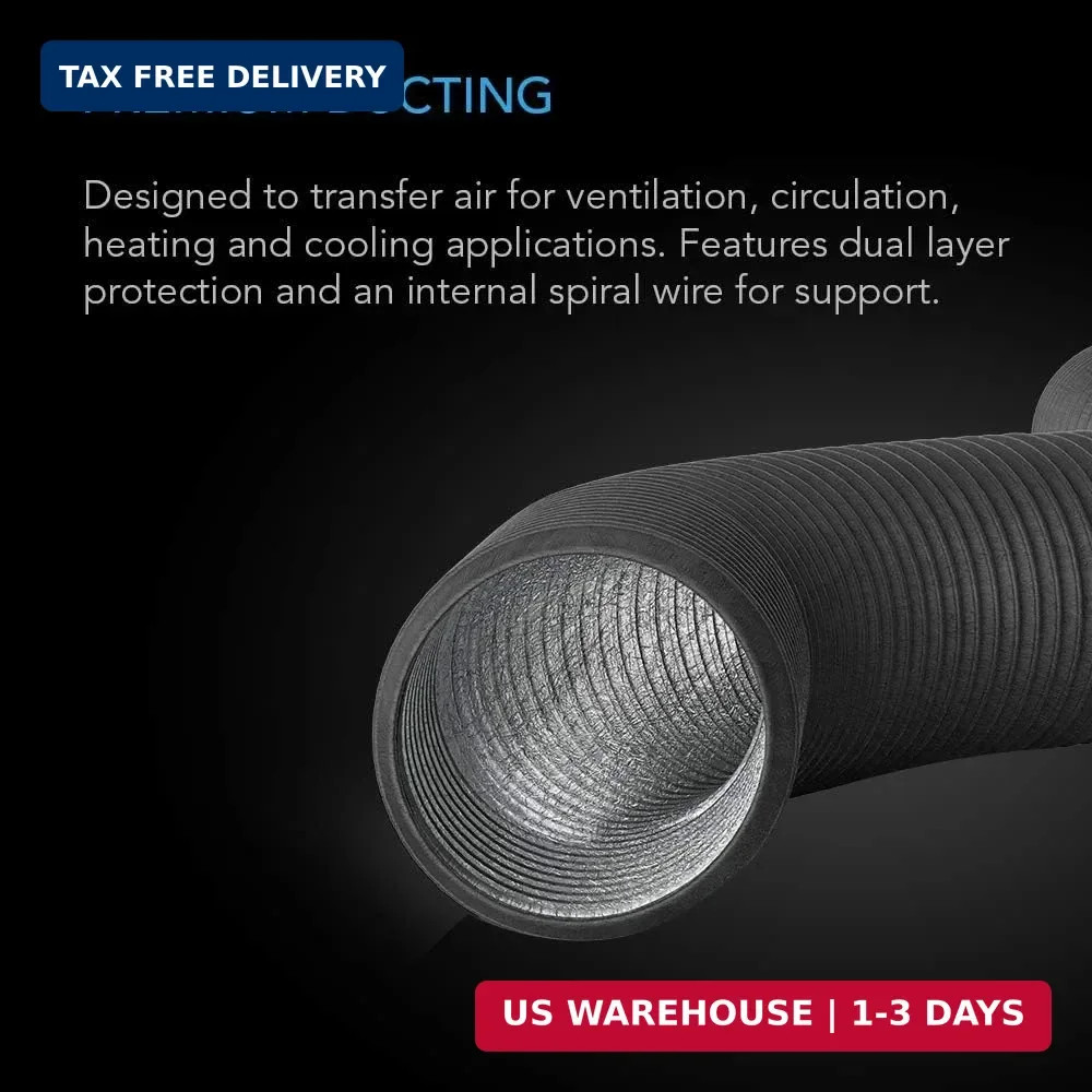 AC Infinity Flexible 8-Inch Aluminum Ducting, Heavy-Duty Four-Layer Protection,