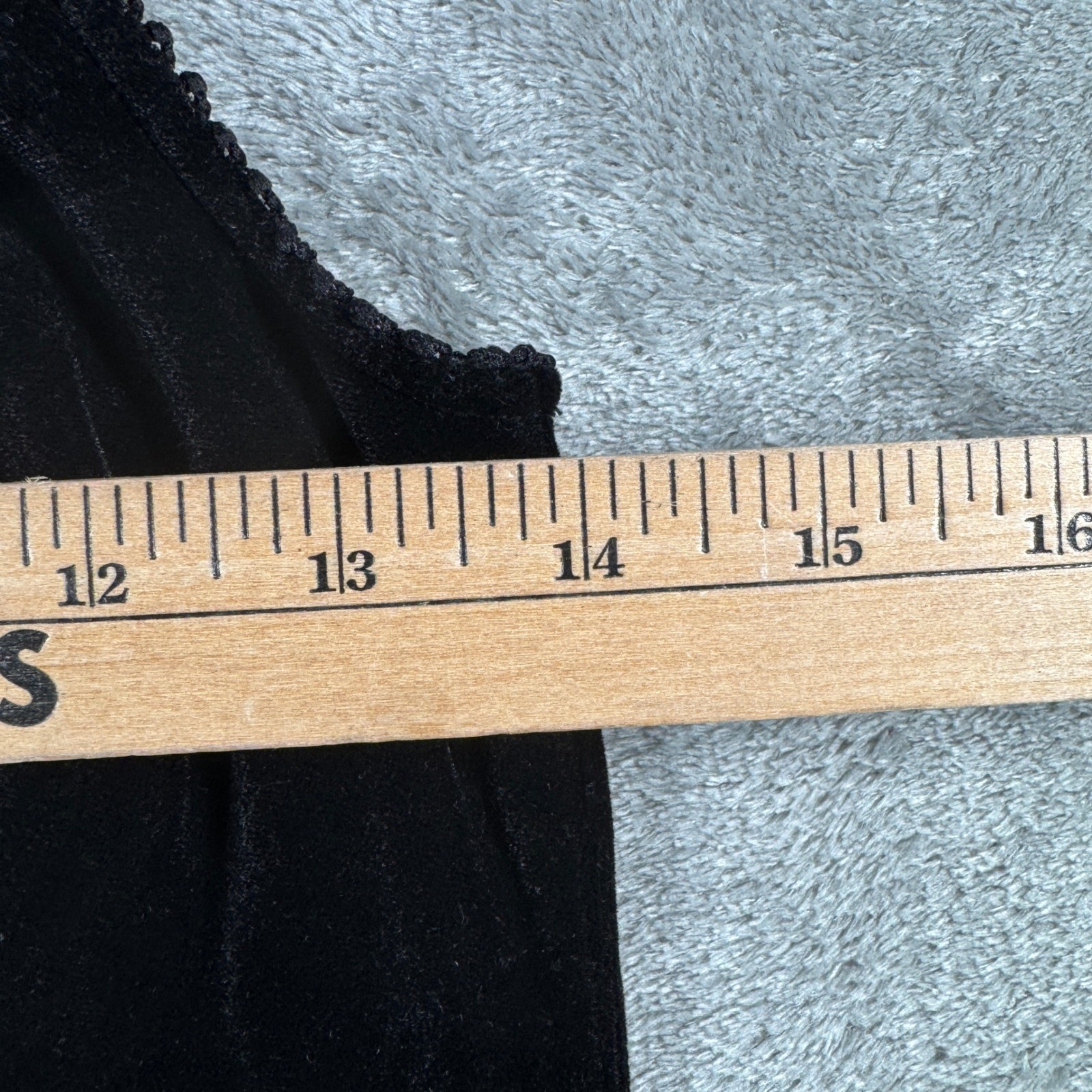 Old Navy Velvet Cami Top Black Lace Trim Ribbon Y2K Lingerie Tank Top Vintage