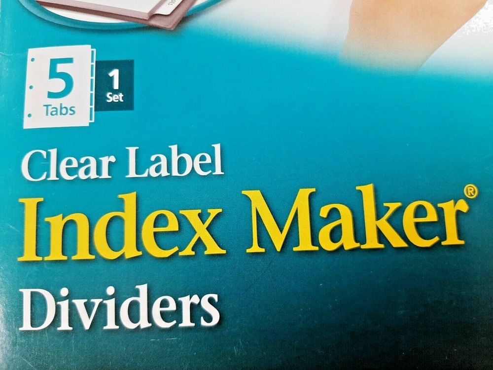 NEW Avery Clear Label Dividers 5-TAB 1 Set