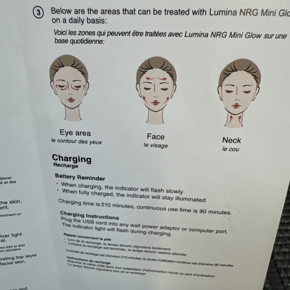 Red light Face Therapy Device Lumina NRG Mini Glow 6572 -Multi-Function Tool NIB