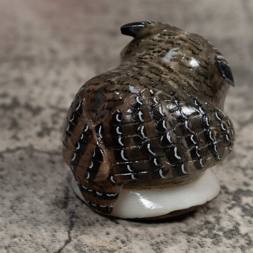Hoot Owl Bird Tagua Carving