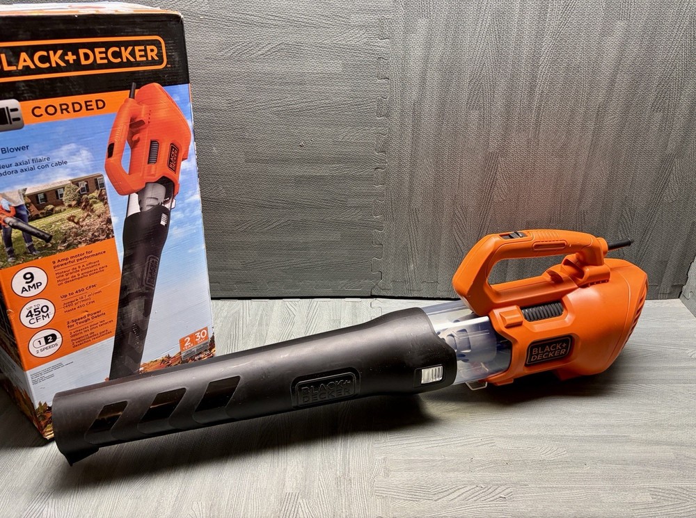 Black+Decker Corded Leaf Blower USED 450 CFM Blower (Read Description)