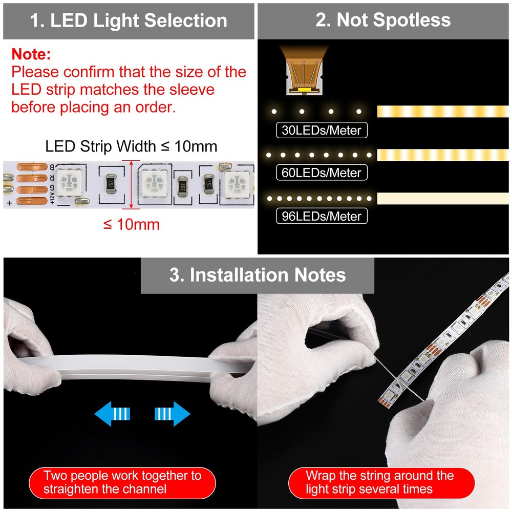 LED Diffuser Channel 16.5ft 10mm LED Installations Light Strips Channel