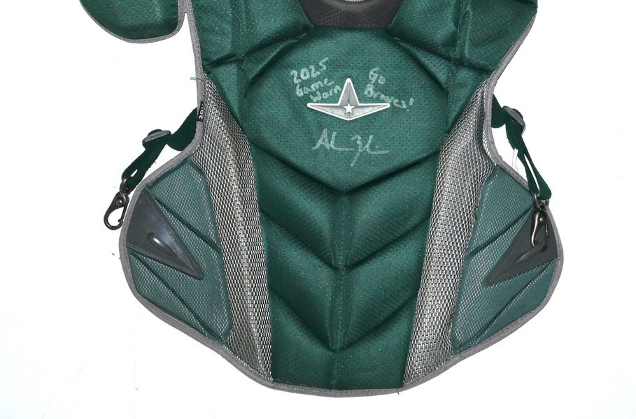 ADAM ZEBROWSKI 2025 COLUMBUS CLINGSTONES GAME WORN ALL-STAR MVP CHEST PROTECTOR