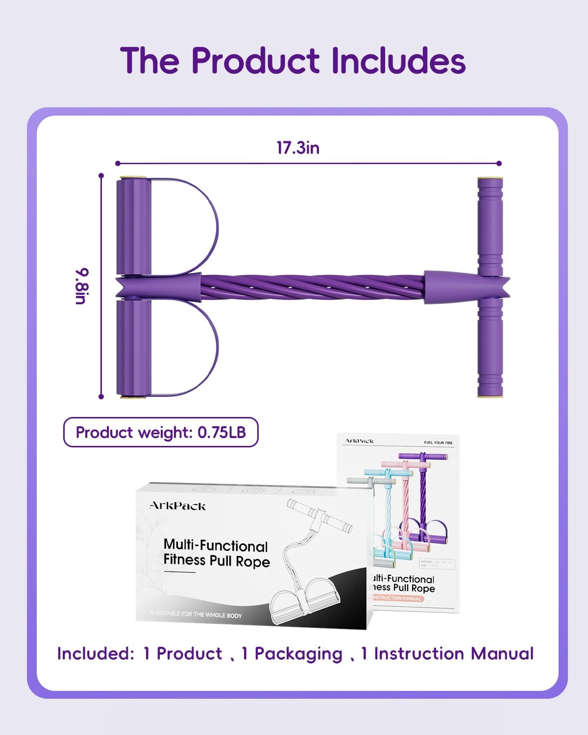 Pedal Resistance Band with Handle,6-Tubes Elastic Pull Rope Fitness Foot Peda...