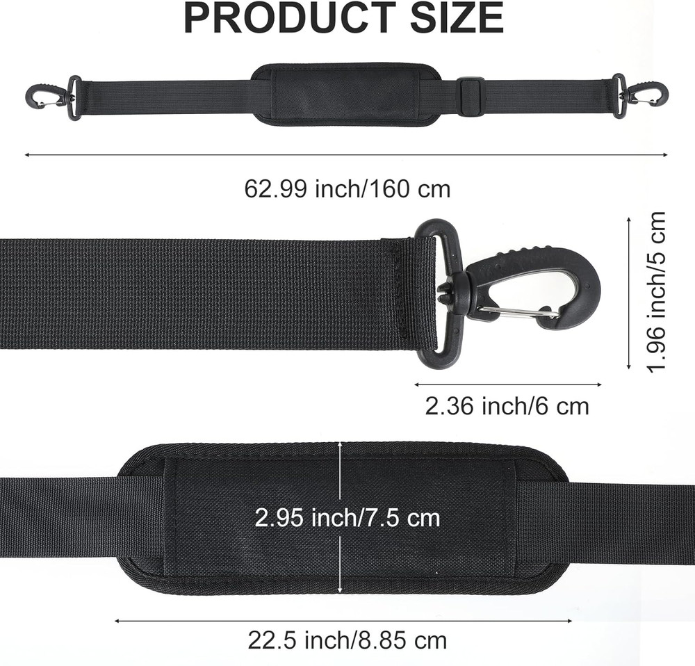 Adjustable Shoulder Strap, 63 Inch Universal Soft Bag Strap Replacement, Comf...