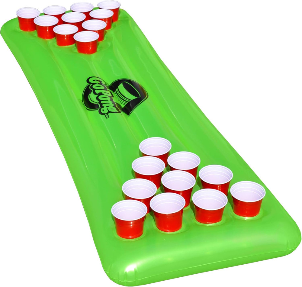 Pool Pong Table, Inflatable Floating Beer Pong Table, Includes 3 Pong Balls